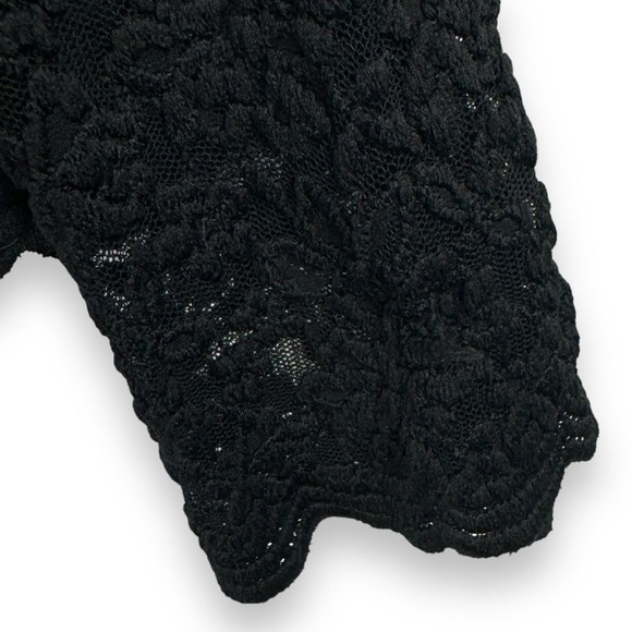 Forenza Vintage Black Lace Burnout Sheer Top Womens Size Large Whimsigoth Witchy - Picture 5 of 9